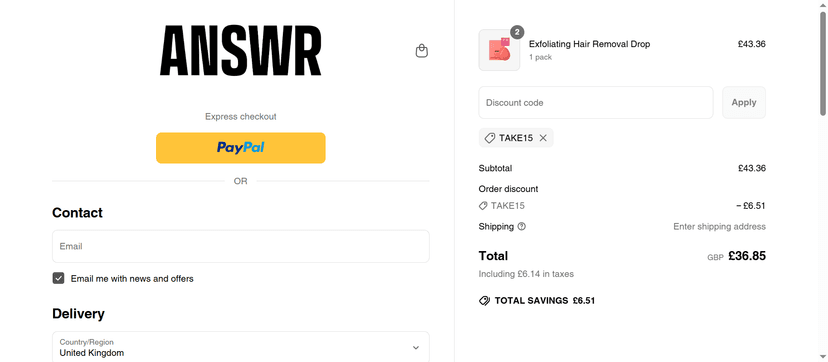 ANSWR Coupon Code - Unlock 15% Off on Beauty Items